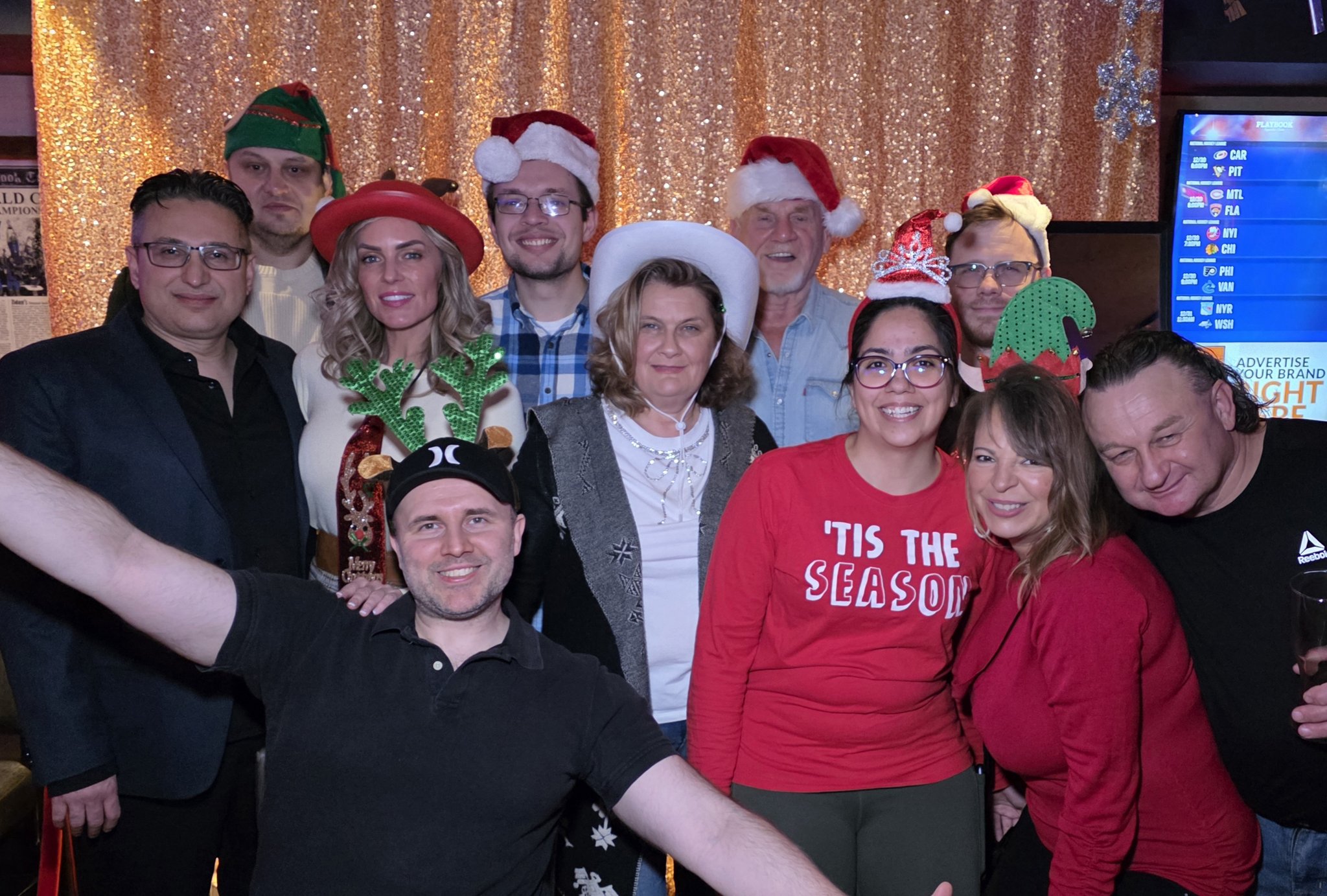 A guest speaking at the Christmas fundraiser gathering